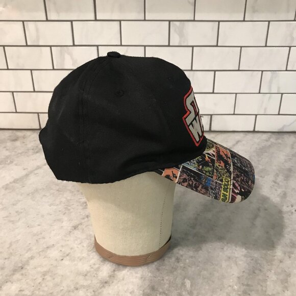 Star Wars Hat Cap Snap Back Black Comic Brim Chewbacca Han Solo Mens Embroidered - Picture 2 of 6